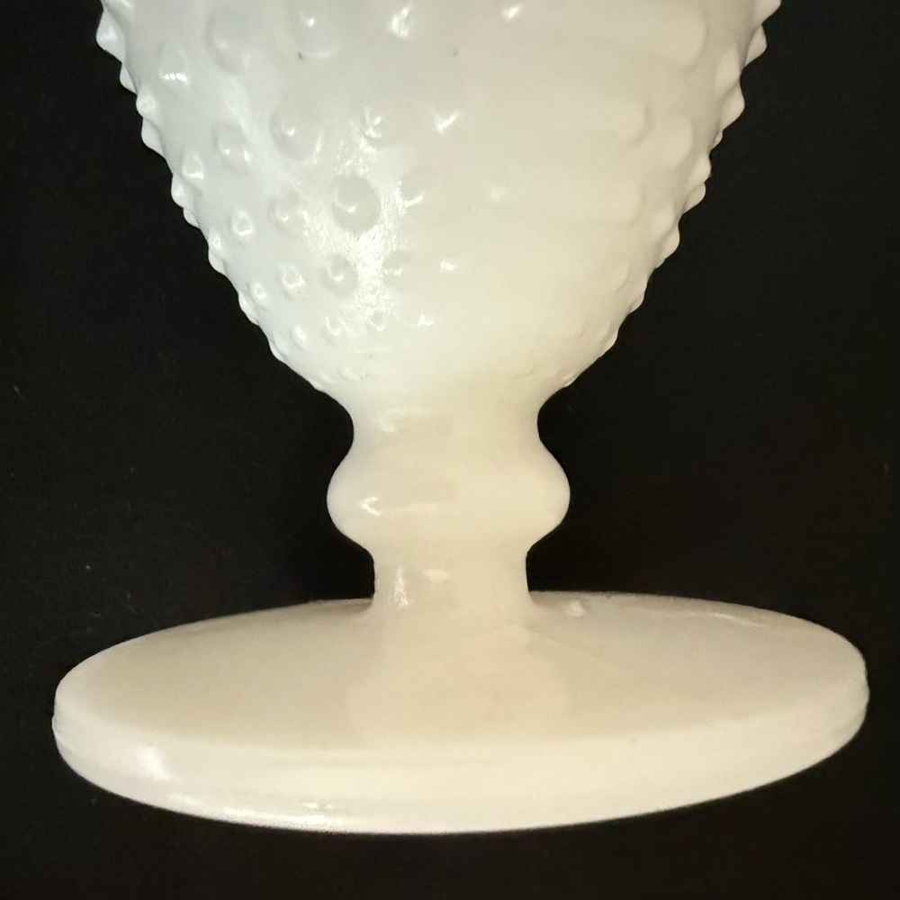 Textured White Milk Glass Goblet - Picture 5 of 7